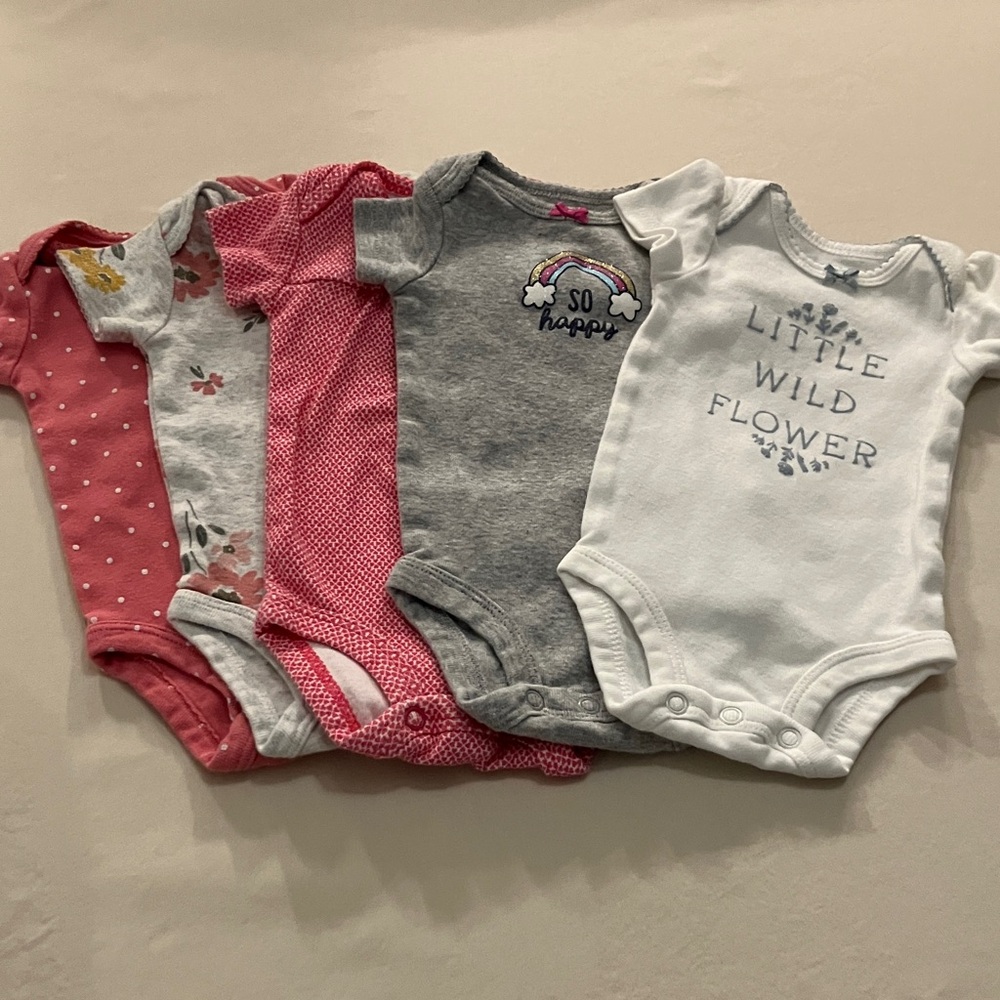 Carter's Pink, Gray, and White Bodysuit Set